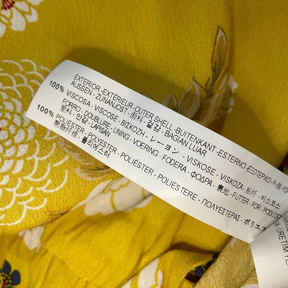 Floral yellow Zara midi dress, size small - Picture 4 of 4